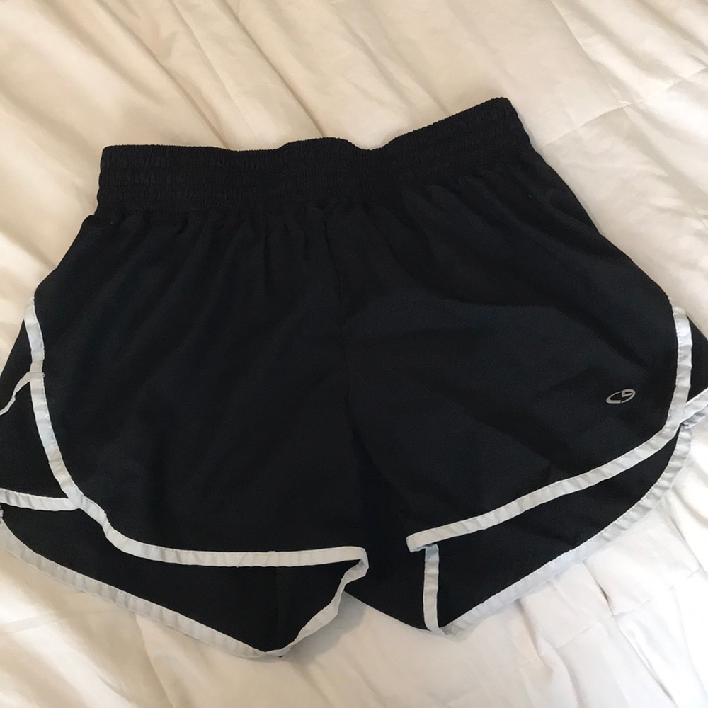 black athletic shorts